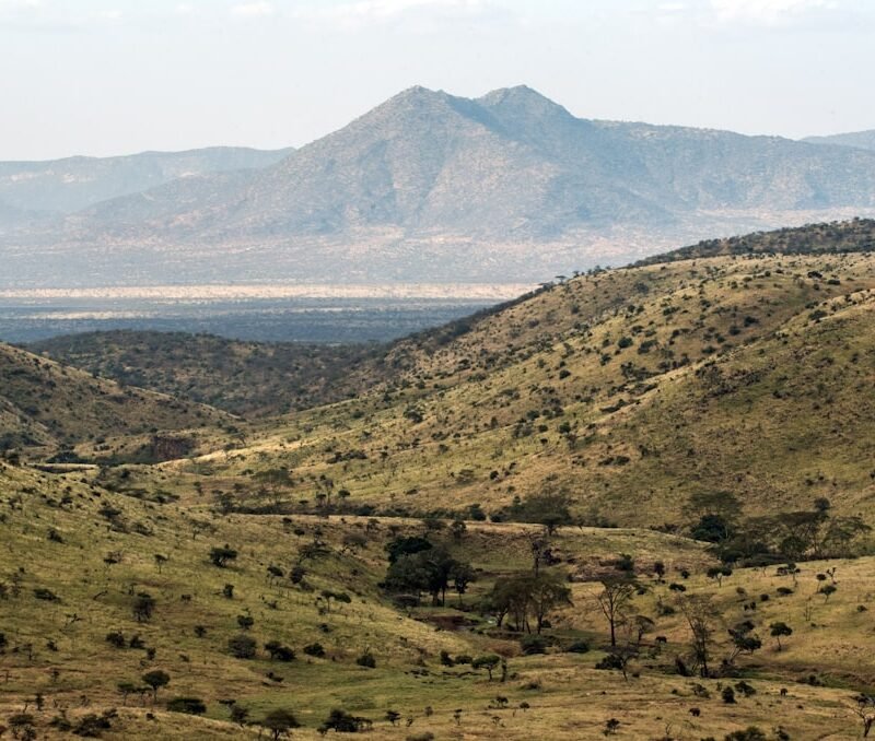 Volcanic mountains and forest landscape near Mgahinga Gorilla National Park, Uganda