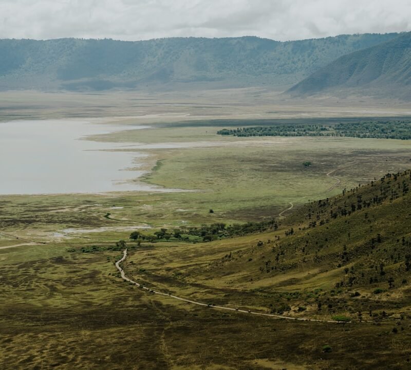 Crater landscape with lake, representative of Ngorongoro Crater, Tanzania